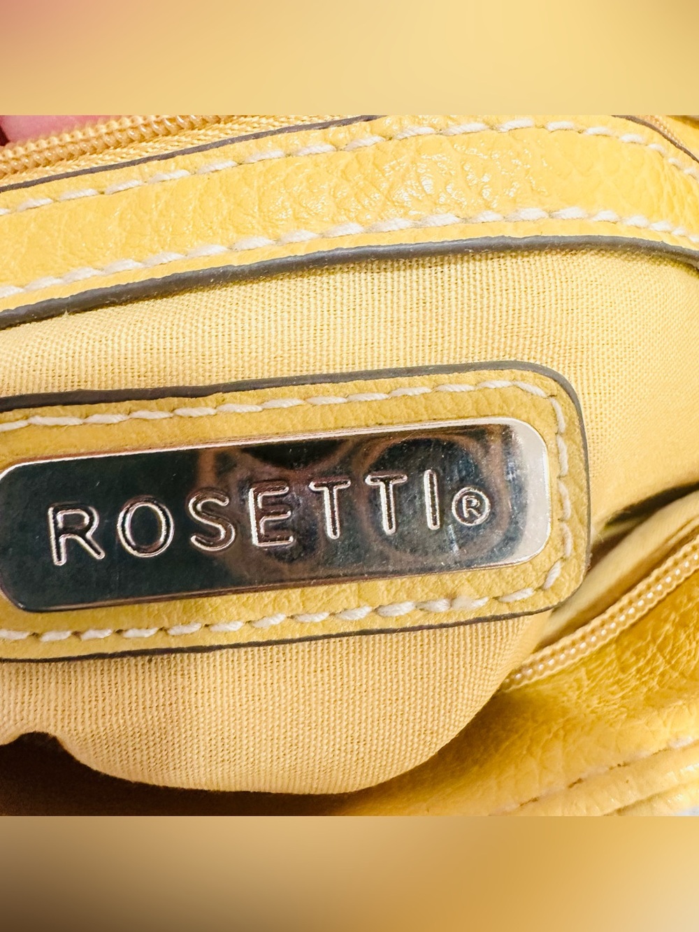 Rosetti Yellow Faux Leather Shoulder Bag Purse Buckle Accent Y2K Style - Picture 11 of 14